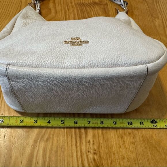 COACH Jules Hobo Leather Shoulder Handbag White C9190 - Picture 7 of 16